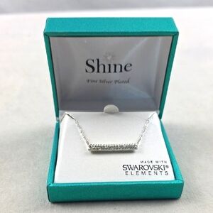 NIB Shine Silver Plated Necklace with Swarovski Elements